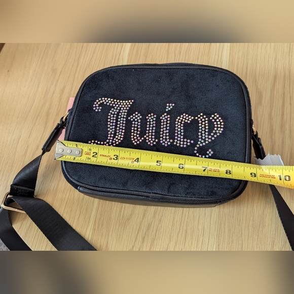 NWT Juicy Couture Black Velvet/Velour Liquorice Obsession Crossbody/Shoulder Bag - Picture 13 of 16